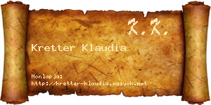 Kretter Klaudia névjegykártya